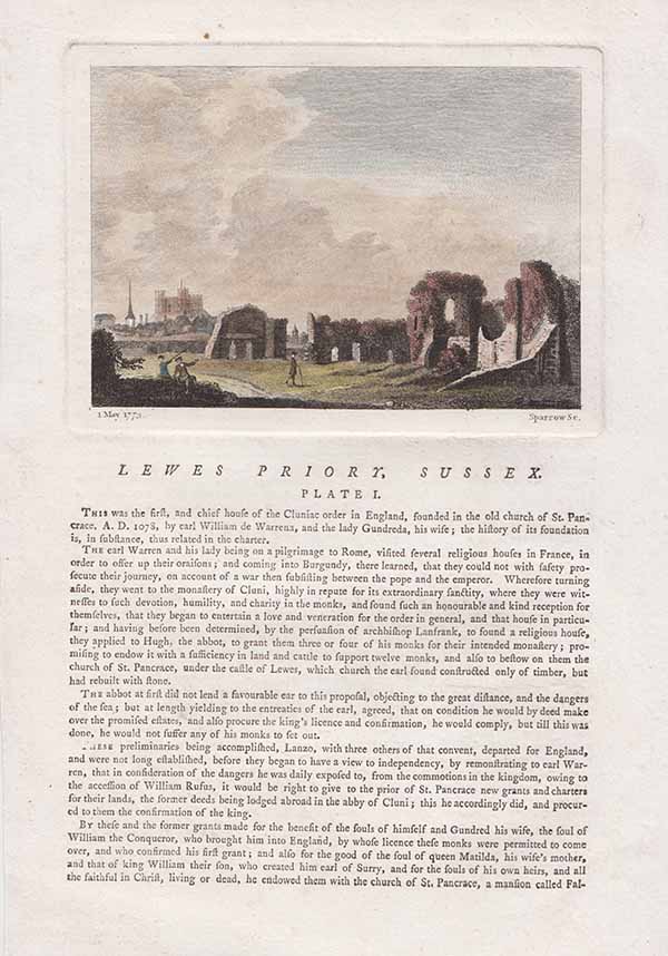 Lewes Priory Sussex Plate I