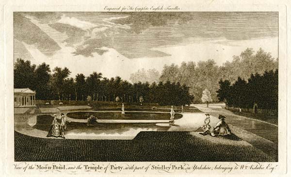 View of the Moon - Pond and the Temple of Piety with part of Studley Park
