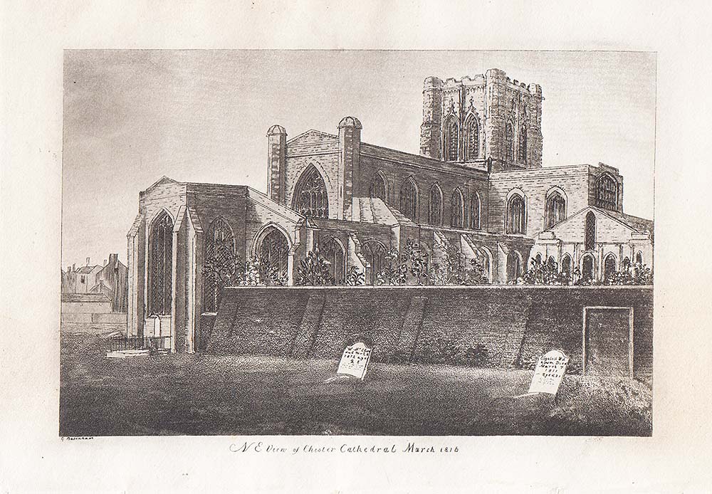 N.E. View of Chester Cathedral March 1816.