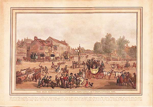 The Old Elephant & Castle Inn Newington by T Rowlandson 1786