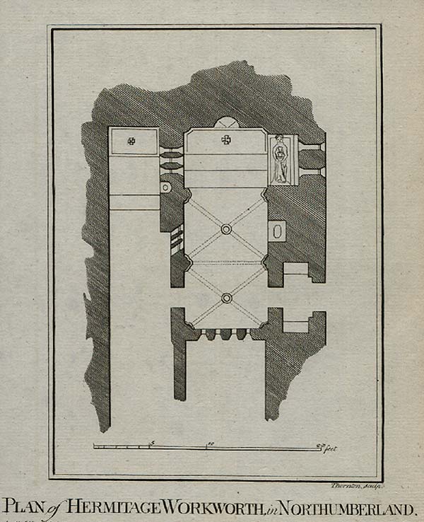 Plan of Hermitage Workworth in Northumberland
