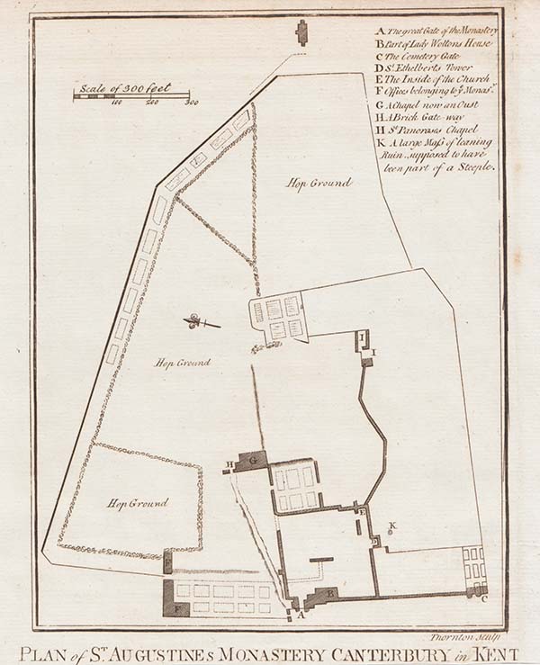 Plan of St Augustine's Monastery Canterbury in Kent