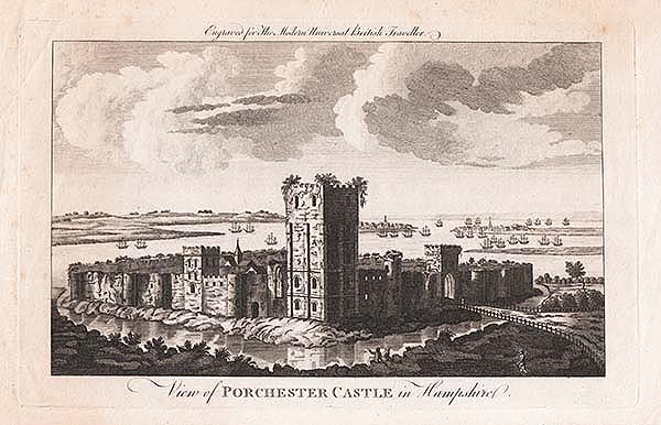 View of Porchester Castle in Hampshire 