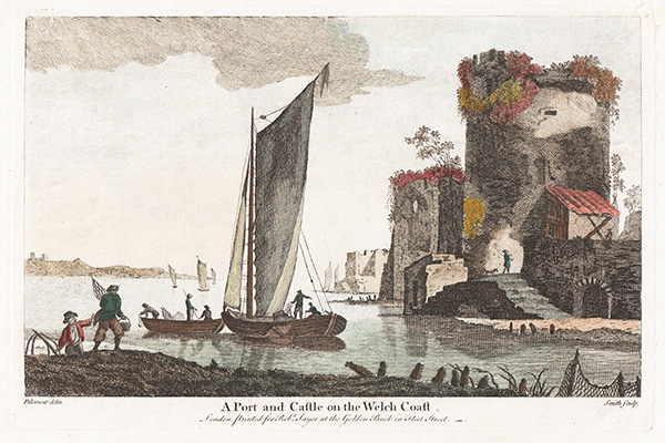 A port and castle on the Welch coast