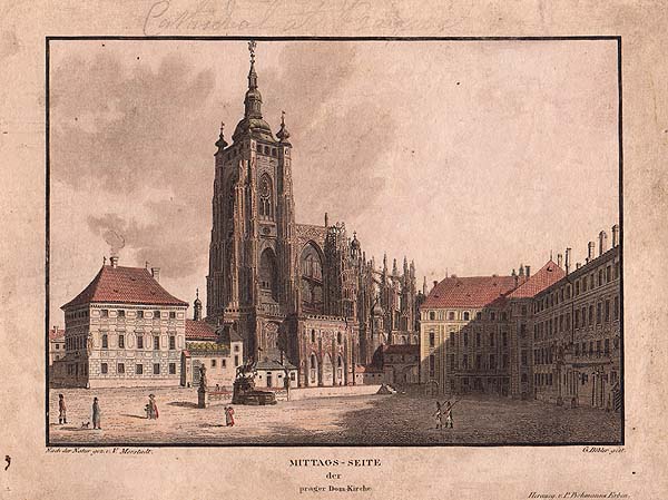 Mittags - Seite der Prager Dom-Kirche  Prague Cathedral