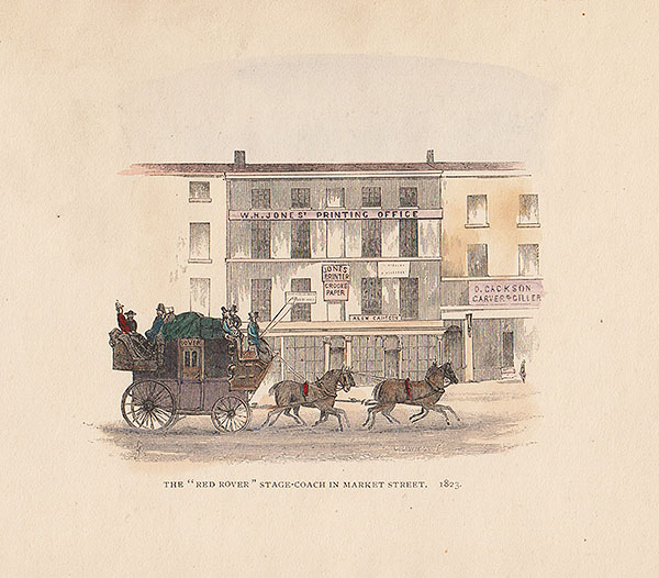 The Red Rover Stage-Coach in Market Street 1823  Manchester