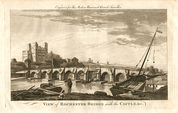 View of Rochester Bridge with Castle &c