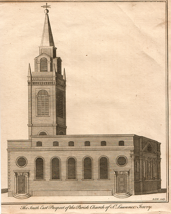 The South East Prospect of the Parish Church of St Lawrence Jewry