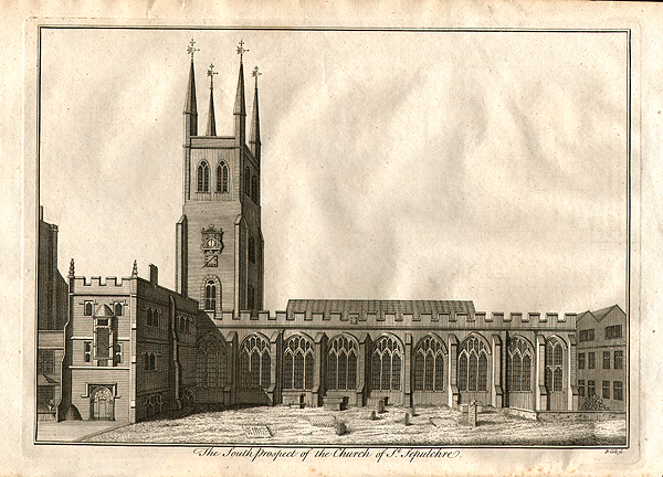The South Prospect of the Church of St Sepulchre