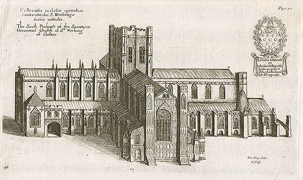 The South Prospect of the Sometyme Conventual Church of St Werburg Chester