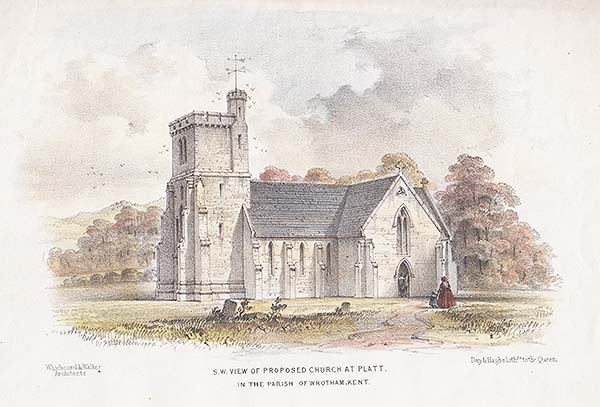 SW View of Proposed Church at Platt in the Parish of Wrotham Kent