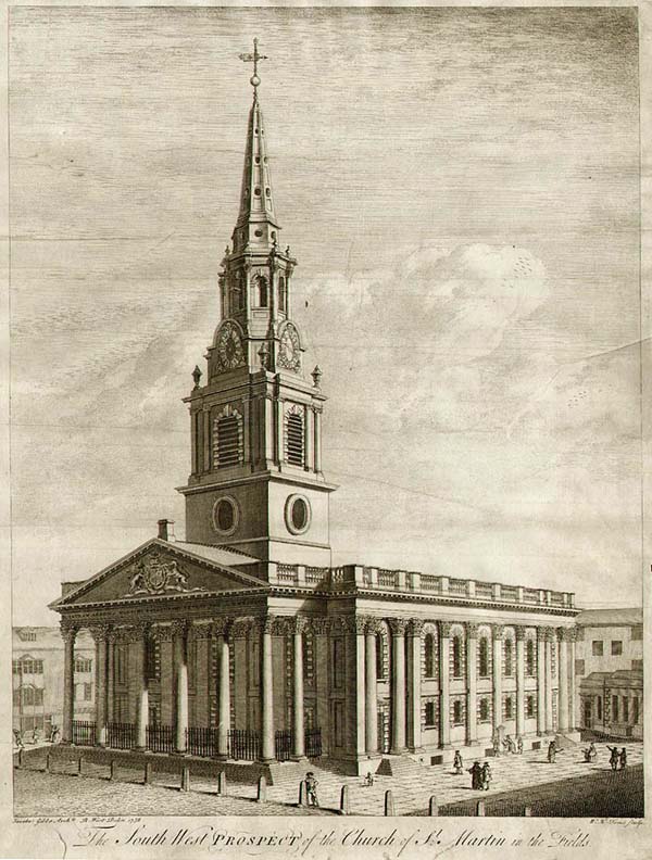 A South West Prospect of the Church of St Martin in the Fields