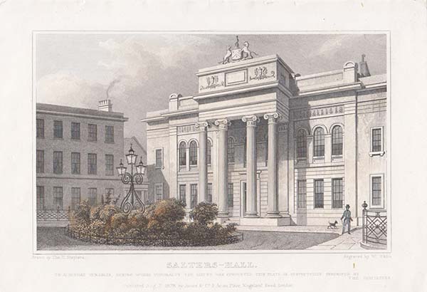 Salters Hall - To Alderman Venables during whose Mayoralty the edifice was completed