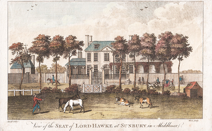 View of the Seat of Lord Hawke at Sunbury in MIddlesex