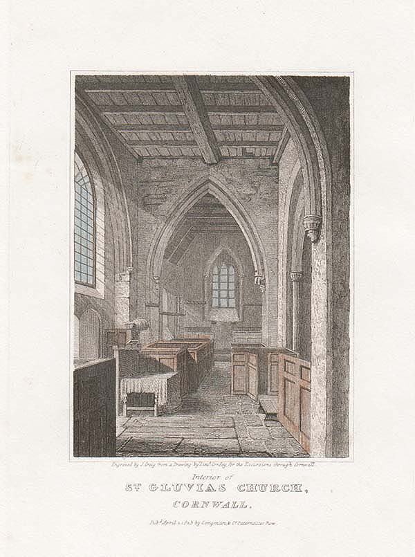 Interior of St Gluvia's Church Cornwall 