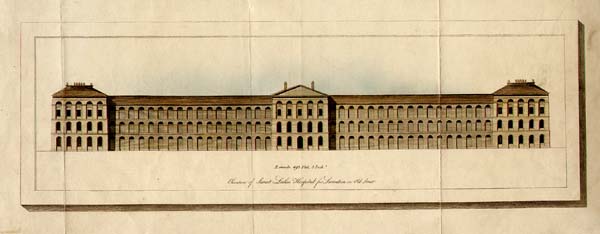 Elevation of Saint Lukes Hospital for Lunatics in Old Street