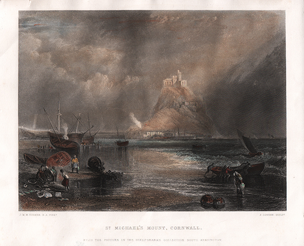 St Michael's Mount Cornwall  From the picture in the Sheepshanks Collection South Kensington 