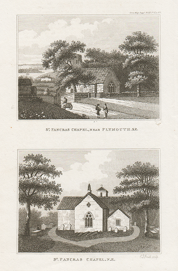 South East and North East views of St Pancras Chapel near Plymouth 