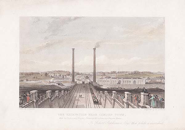 The Excavation near Camden Town With the Stationary Engine Chimneys & Locomotive Engine House