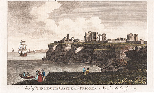 View of Tinmouth Castle and Priory in Northumberland 