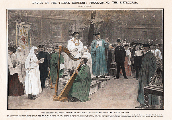 Proclaiming the Eisteddfod of 1909 to be held in London